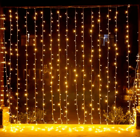 CORTINA DE LUCES 3x3 M. CALIDA Y MULTICOLOR  CON CONTROL